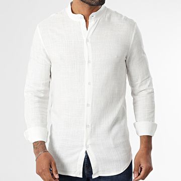 Frilivin - 106 Camicia a maniche lunghe con colletto da ufficiale Beige chiaro