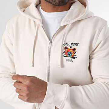 Sale Môme Paris - Geomedrips Felpa con cappuccio e zip orsetto beige