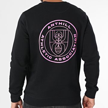 Anthill - Felpa a girocollo Athletic Association Nero Rosa Fluo
