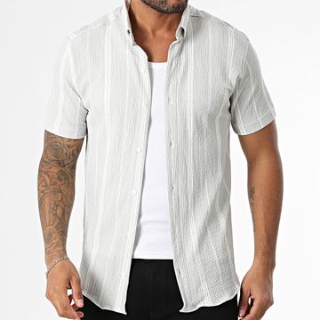 Classic Series - Camicia a maniche corte a righe 015 Grigio chiaro