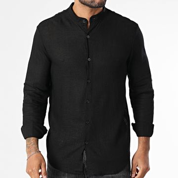 Frilivin - Camicia a maniche lunghe con colletto Ufficiale 106 Nero