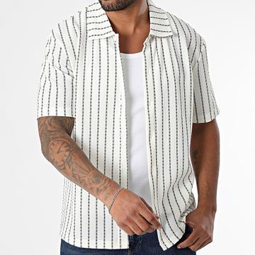 Frilivin - Camicia a maniche corte a righe 036 Beige chiaro