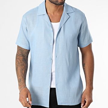 Frilivin - Camicia a maniche corte effetto lino 153 azzurro