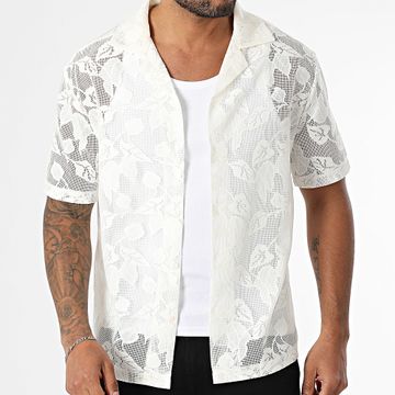 Frilivin - Camicia traforata a maniche corte 057 Beige chiaro