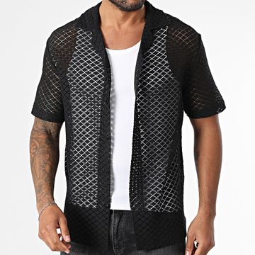 Frilivin - Camicia traforata a maniche corte 068 Nero