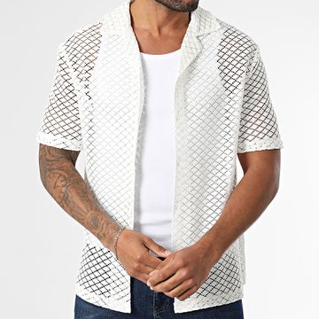 Frilivin - Camicia traforata a maniche corte 068 Bianco