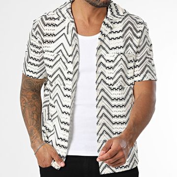Frilivin - Camicia traforata a maniche corte 095 Beige Nero