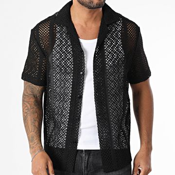 Frilivin - 101 Camicia nera a maniche corte Slash