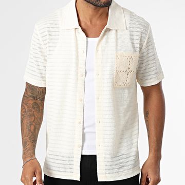Frilivin - Camicia a maniche corte testurizzata 041 Beige chiaro