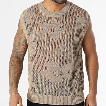 Frilivin - 33A Canotta beige a rete traforata