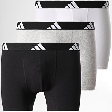 adidas - Set di 3 boxer Active Flex in cotone JK3968 nero grigio erica bianco