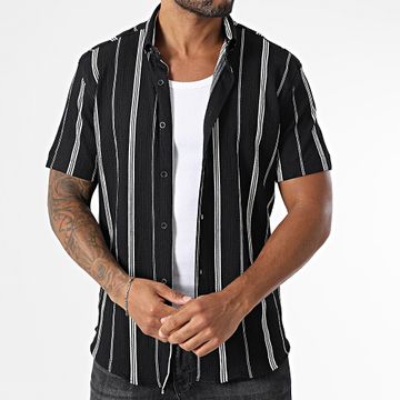 Classic Series - Camicia a maniche corte a righe 015 nero