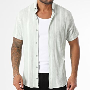 Classic Series - Camicia a maniche corte a righe 015 verde chiaro