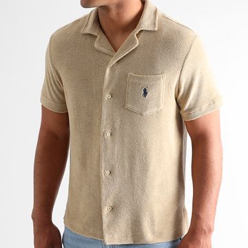 Polo Ralph Lauren - Camicia a maniche corte Original Player in spugna beige