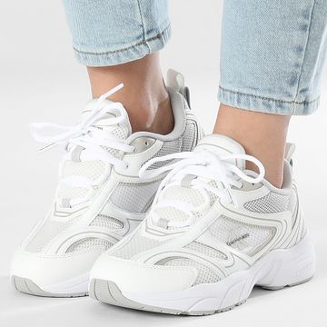 Calvin Klein - Scarpe da ginnastica da donna Retro Tennis Mesh 1807 Bright White Silver