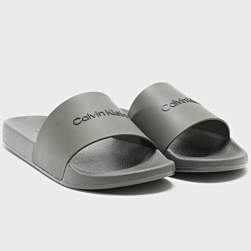 Calvin Klein - Claquettes Scivolo da piscina in gomma 0455 Verde cachi scuro