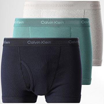 Calvin Klein - Set di 3 boxer NB4002A Blu Navy Verde Grigio Heather