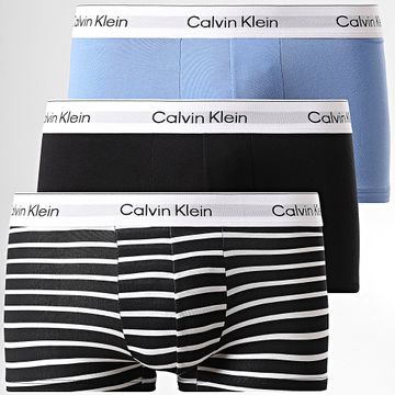 Calvin Klein - Set di 3 boxer a vita bassa 4389 nero bianco azzurro