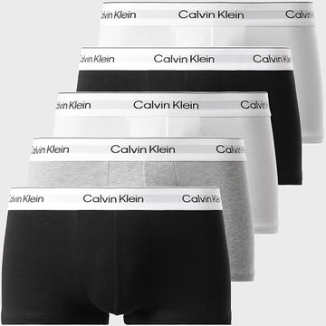 Calvin Klein - Confezione da 5 boxer a vita bassa LV00NB4390 Nero Bianco Grigio Heather