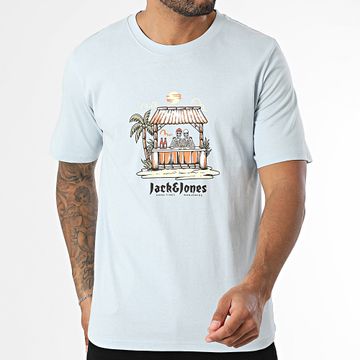 Jack And Jones - Maglietta Skull Coast Azzurro