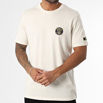 One Piece - Maglietta oversize Logo Badge grande Beige Oro