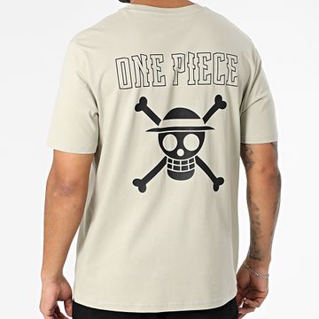 One Piece - Tee Shirt Oversize Large Hybrid Beige Stone Black