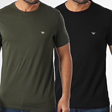 Emporio Armani - Set di 2 camicie EM000391-AF10800 Nero Verde Khaki