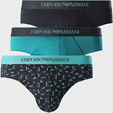 Emporio Armani - Set di 3 slip blu navy turchese EM000256-AF10800