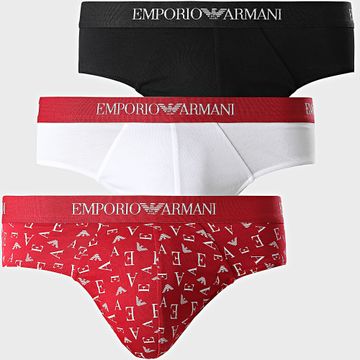 Emporio Armani - Set di 3 slip EM000256-AF10800 nero bianco rosso