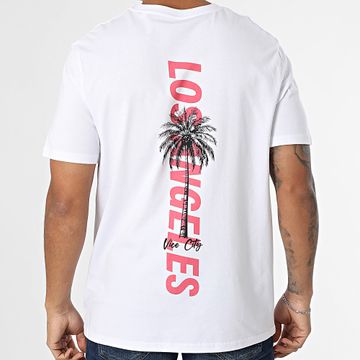 Luxury Lovers - Maglietta oversize Los Angeles Palm Bianco Rosa