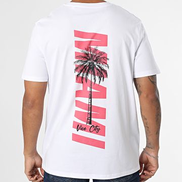 Luxury Lovers - Miami Palm - Maglietta oversize bianco rosa