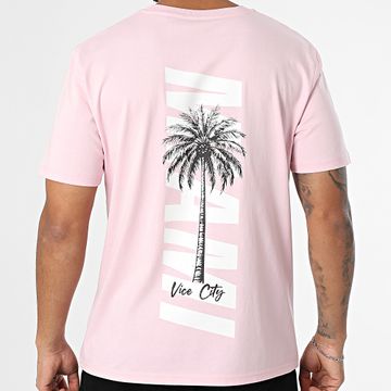 Luxury Lovers - Maglietta oversize Miami Palm Rose Bianco