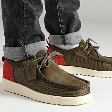 Clarks - Scarpe Wallabee FTR2 Lo Olive Combi