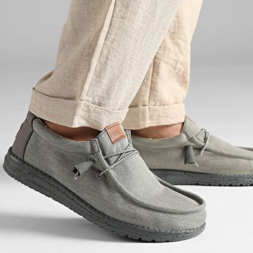 Hey Dude - Mocassini in tela lavata Wally Charcoal