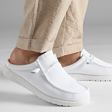 Hey Dude - Wally Slip Stretch Sox White Loafers