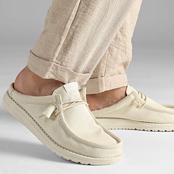 Hey Dude - Wally Slip Stretch Canvas Mocassini Bone White