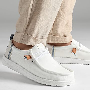 Hey Dude - Wally Craft Mocassini in lino bianco grigio pietra