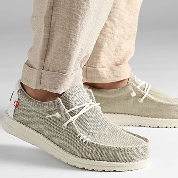 Hey Dude - Mocassini Wally intrecciati in bianco sporco