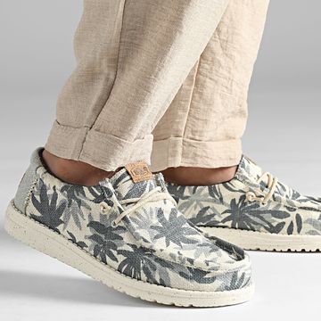 Hey Dude - Mocassini Wally Palm Jute Egret Cloud Blue