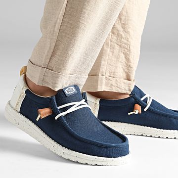 Hey Dude - Mocassini Wally Craft Lino Blu Sargasso Bianco