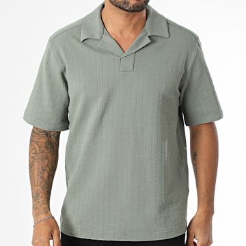 Only And Sons - Polo manica corta a righe regular fit da uomo verde cachi chiaro