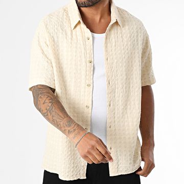 Jack And Jones - Camicia a maniche corte Dobby Check Beige