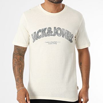 Jack And Jones - Maglietta Almeria con marchio in grassetto di colore beige chiaro