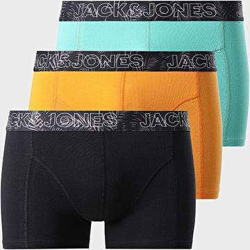 Jack And Jones - Set di 3 boxer Pete Solid Arancione Turchese Nero