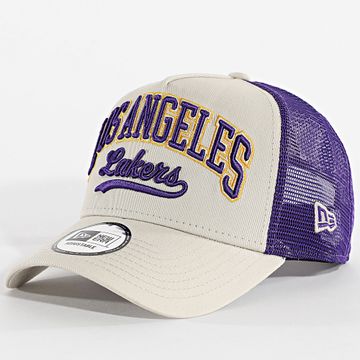 New Era - Cappellino LA Lakers Trucker Script 60667568 Beige Violet