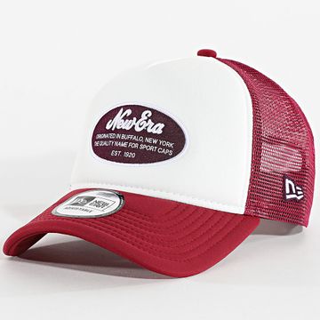 New Era - Cappello Trucker Oval Foam Patch 60667664 Bordeaux Bianco