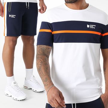 Comme Des Loups - Set di maglietta e pantaloncini da jogging Wimbledon White Navy