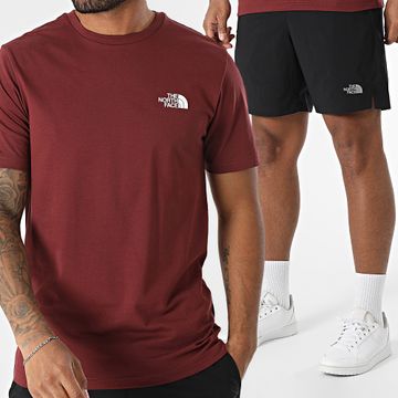 The North Face - Maglietta e set da jogging corto A87NG A3O1B Bordeaux Nero