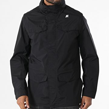 K-Way - Manuel Giacca nera con cappuccio e zip