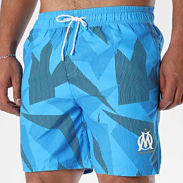 OM - Short De Bain Olympique De Marseille M24095 Bleu Clair Bleu Marine